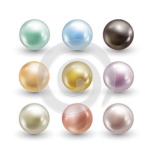 Variety color of spherical pearls for your decoration, eps 10