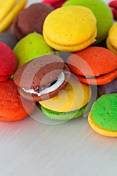 Variety of colorful marron cookies photo