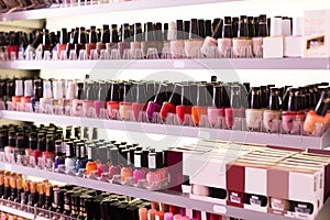 variety of colorful nail varnishes