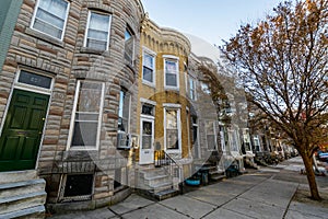 Variety of Colorful Row Homes in Hampden, Baltimore Maryland