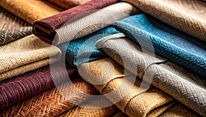 Variety of Colorful Upholstery Fabric Samples