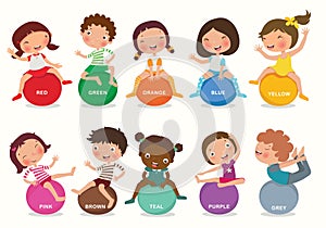 Variety of colors for children to study and learn. vector, illustration