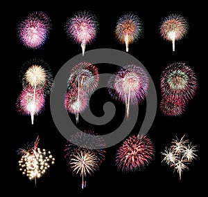 Variety of colors Mix Fireworks or firecracker Collections.