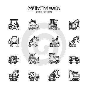 Variety of Construction Vehicles icons