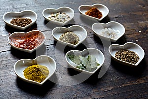 Variety of cooking spices and condiments