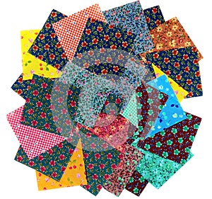 Variety of cotton squares for quilting