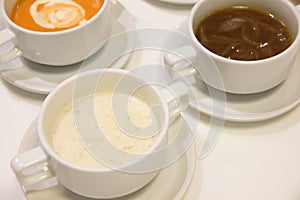 Variety of cream soups