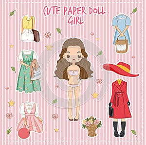 Variety cute dress for paper doll girl 