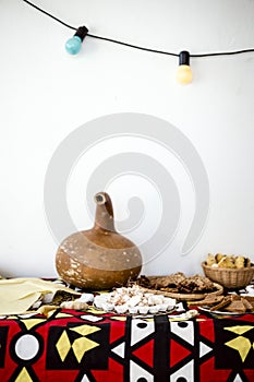 Variety of delicious dessert from Angola on a table