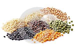 Variety of different colored beans