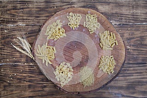 Variety of different types of pasta