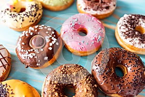 Variety of donuts