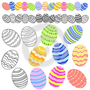 Variety of Easter Eggs Clip Art