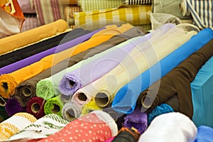 Variety of fabric color samples