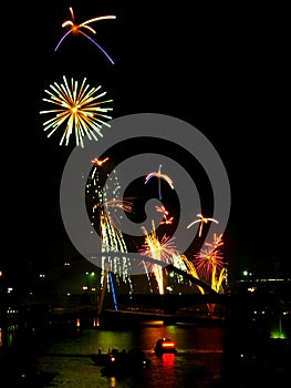 Variety of fireworks on New Year's Eve