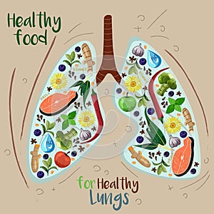 Variety of food and herbs good for lung`s health