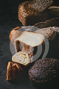 Variety of fresh baked bread