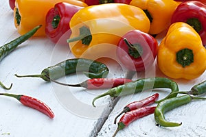 Variety of fresh peppers