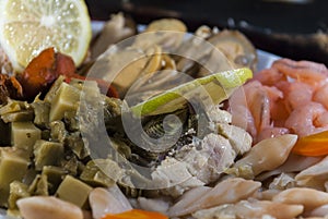 Variety of fresh seafood