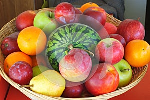 Variety of fruits in a basket