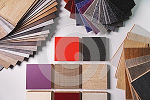 Variety of furniture and flooring material design samples