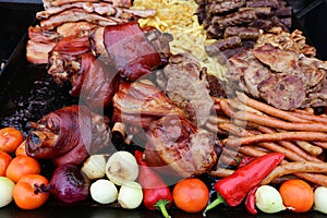 Variety of grilled meat fresh roast