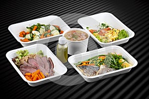 A variety of healthy and delicious meal options packed in eco-friendly containers for a convenient and sustainable way to eat