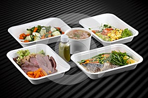 A variety of healthy and delicious meal options packed in eco-friendly containers for a convenient and sustainable way to eat