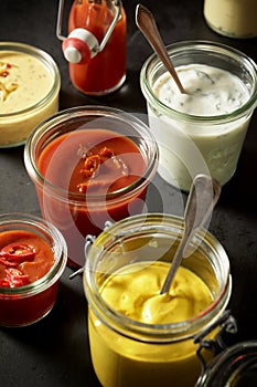 Variety of Homemade Sauces, Dressings and Mustards photo