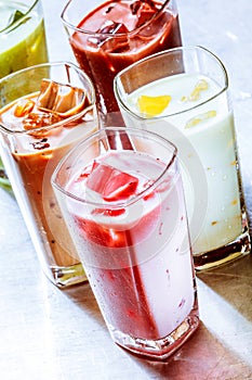 Variety of Ice Chilled Healthy Smoothie Shakes