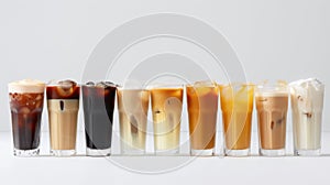The Variety of Iced Coffees. AI generated