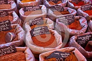 Variety of ingredients on display in store