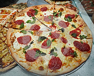 Variety of Italian pizza pies