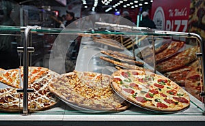 Variety of Italian pizza pies