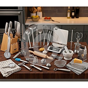 A modern kitchen setting with an oven countertop and various jars