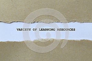 variety of learning resources on white paper