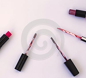 Variety of lipsticks of different shades