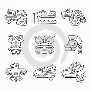 Variety of mayan elements set