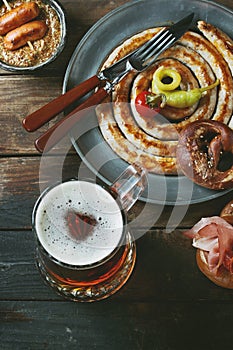 Variety of meat snacks in pretzels