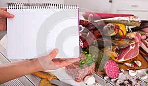 Variety of meats on table