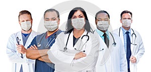 Variedad de médico cuidado de la salud trabajadores agotador médico entre epidemia 