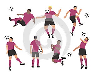 Variety of men playing football photo