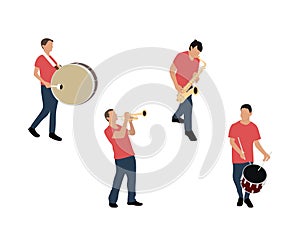 Variety of men playing instruments photo