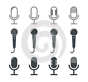 Variety of Microphone icon set