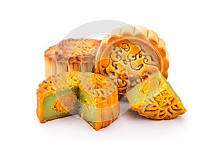 Variety of mooncakes for Chinese mid-autumn festival celebration