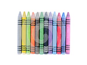 Variety of Multicolored Crayons isolated