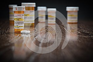 Variety of Non-Proprietary Prescription Medicine Bottles and Pills photo