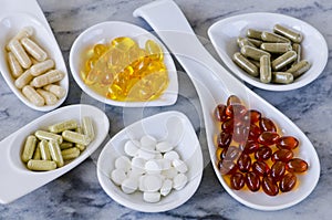 Variety of nutritional supplements.