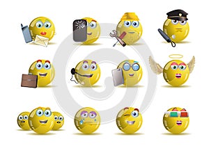 variety occupation yellow smile icon avatar cartoon