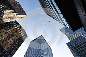 Variety of Office Buildings and Skyscrapers in Midtown Manhattan of New York City